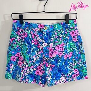 Lilly Pulitzer Blue and Pink Floral Women's Shorts